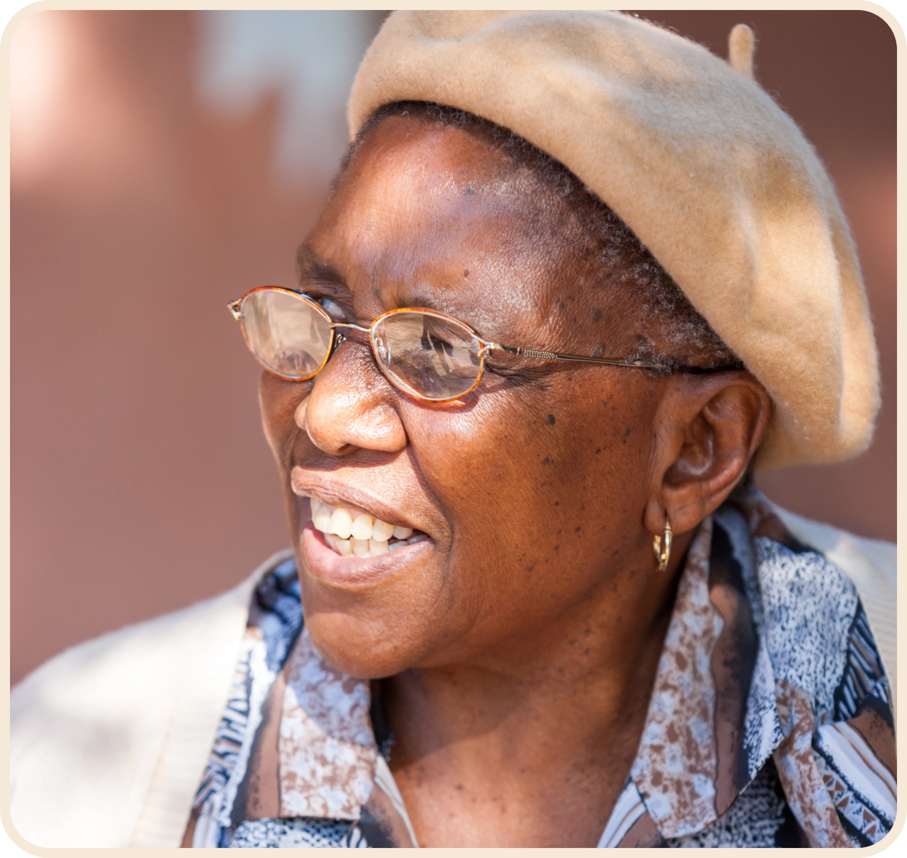 african american older woman smiling
