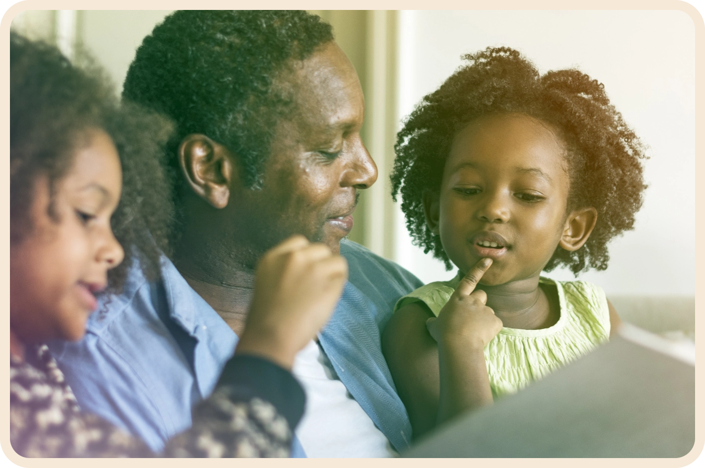 african american grandfather with grandchildren